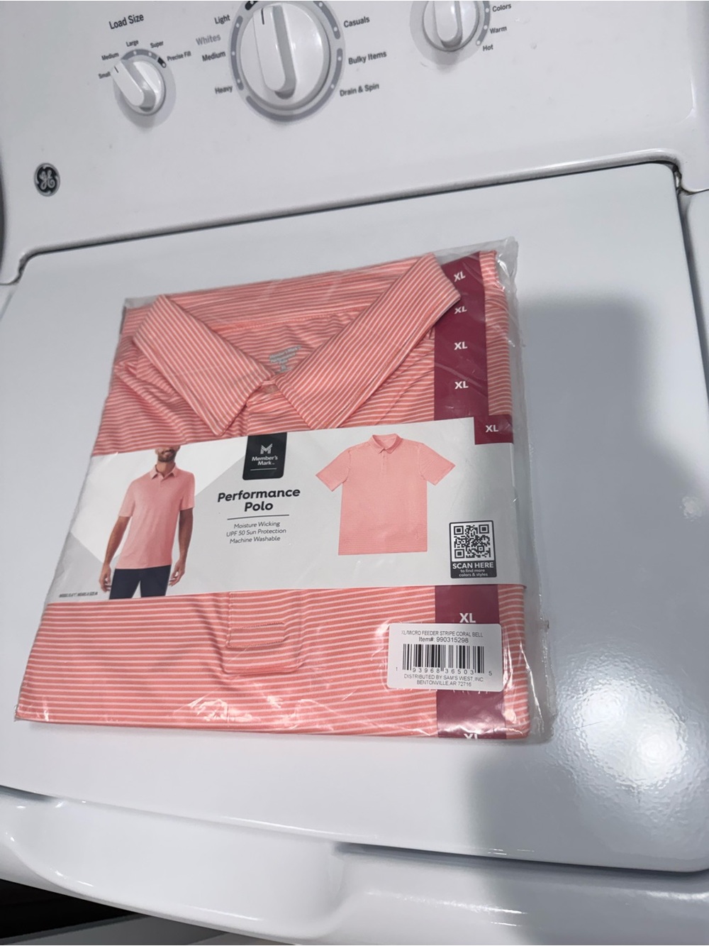 Men's Performance Polo - Coral Stripe